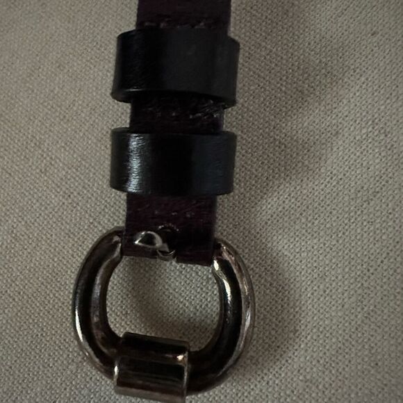 Hyde collection purple leather belt with pewter pyramid studs S - Picture 2 of 6